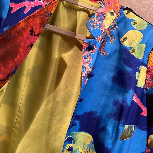 No label all silk magnificent duster coat.. Asian influence - Picture 4 of 11